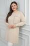 Women's Front Single Pocket Stone Print Detailed Plus Size Knitweartunic Blouse - 2