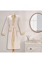 Men'S-Women's Bathrobe Cream 100% Cotton |   Greek Pattern-Cream-Pocketed-Men'S-Women's - 3