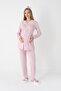 Striped Dressing Gown Maternity-Pregnant Pajama Set 3-Piece Set - 5