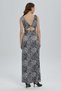 Black and White Elara Satin Dress with Back Detail - 4