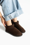 Ultra Mini Boots Brown Suede Inside Fully Fur Lined Winter Thin Sole (Sole Height 2 cm) Women's Boots - 3