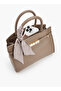 Scarf Accent Tote Bag with Detachable Shoulder Strap - D 12 cms - 7