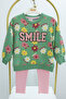 Green - Pink Color Girl's Bottom and Top Set - 2