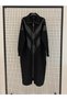 New Season Turtleneck Full Zip Leather Striped Cardigan with Pockets - 6