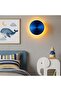 Aura Led Metal Plaster Single Wall Sconce Diameter 20 Cm, Metallic Blue, Ambiance Lighting Aura-15520-L