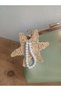 Hand Knitted Star-Shaped Pearl Bag Ornament - Charm Keychain and Car Mirror Ornament