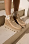 Munny Women's Beige Real Suede Ultramini Boots with Plush Inside - 5