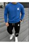 Unisex Girls/Boys Top and Bottom Set Winter Zero Collar Tracksuit Loose Fit Dk Printed
