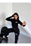 Double Strapped Cycling Collar Striped Patterned Knitwear Tracksuit Set - 2