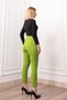 Women's Summer Dark Green Trend Model High Waist Fabric Trousers with Pencil Detail 30062 - 4