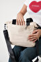 Elena Laurent Ecru Women's Multi-Compartment Waterproof Crinkle Daily Crossbody and Shoulder Bag - 3