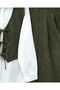 Tie-Front Vest Trousers Velvet Suit -Khaki - 5