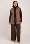 Women's Brown Knitwear Knitted Textured Hatun Winter Mother's Vest - 4