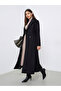 Black Regular Fit Wool Like Double Breasted Coat