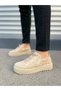 Jy502 Bold Lace-Up Suede Men's Casual Sneaker Shoes Skt - Cream - 2