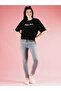 Black Studded Slogan Print Boxy T-Shirt - 5