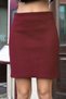 Women's Lightweight Stretch Fabric Winter Cashmere High Waist Above Knee Lightweight Mini Pencil Skirt - Burgundy - 7