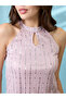 Women Pink Keyhole Neck Sequined Top - 4