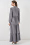 T1627 Collar Lace-Up Dress - Gray - 6
