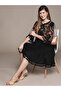 Black Floral Embroidered Mini Dress