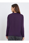 Women Purple Solid Dropped Shoulder Oversized T-Shirt - 4