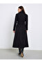 Black Regular Fit Wool Like Double Breasted Coat - 5