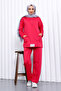 Dark Fuchsia Two-Thread Hijab Set with Label on the Front