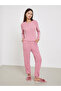 Texture Button Front T-Shirt and Long Pyjama Set - 2