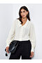 Cream Crop Shirt with Double Button Placket