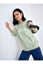 Green Slogan Print Regular Fit Hoodie