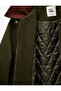 Collar Detailed Zippered Snap Button Pocketed Coat - 7
