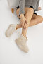 Women's Beige Thick Poly Sole Suede Look Casual Boots - 4