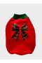 Cat Dog Outfit Red Fleece Bow Printed Christmas Sweathirt - 3