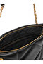 Women's Quilted Chain Strap Leather Zipper Closure Black Shoulder Bag - 6