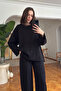 Collar Detail Modal Suit - Black - 2