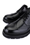 Men's Genuine Leather Black Opening Casual Shoes - 3