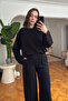 Collar Detail Modal Suit - Black - 3