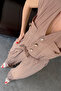 بذلة سفاري موديل مجعدة بأكمام صفرية - MINK - 5