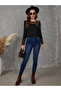   Women's Long Sleeve Crew Neck Lace Detailed Twist Blouse - 5