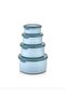 Storage Container Round Set of 4 Soft Lid Blue Food Freezer Food Container - 7
