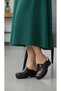 Black Perforated Wedge Heeled Women's Sabo Orthopedic Nurse Doctor Chef Daily Slippers - 2