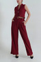 Women's Lined Wrinkled Fabric Two-Piece Set - 3