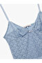 Heart Neck Thin Strap Lace Pajama Top - 3