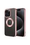iPhone 15 Pro Compatible Single Camera Frame with Logo Displaying Senk Omega Case-Rose Gold