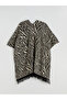 Vizyon New Season Leopard Patterned Oversized Women's Knitwear Poncho - 6