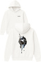 Will Metal Design Printed Oversized White Hooded Sweatshirt