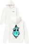 6 Gen Ufo Design Printed Oversized White Hooded Sweatshirt