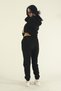 Women's Winter Cotton Puff Fabric Side Pocket Hooded Jogger Tracksuit Set - 7