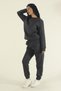 Women's Winter Cotton Puff Fabric Crew Neck Jogger Tracksuit Set - 2