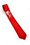Ataturk Portrait and Signature B Printed S Slim Fit Satin Red Tie - Ak-08 - 2